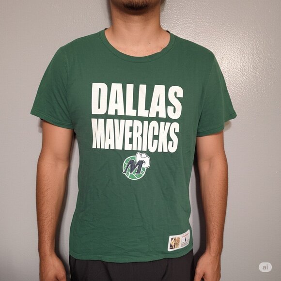 Mitchell Ness Dallas Mavericks Hardwood Classics Legendary Slub T-Shirt Size L - Picture 1 of 9